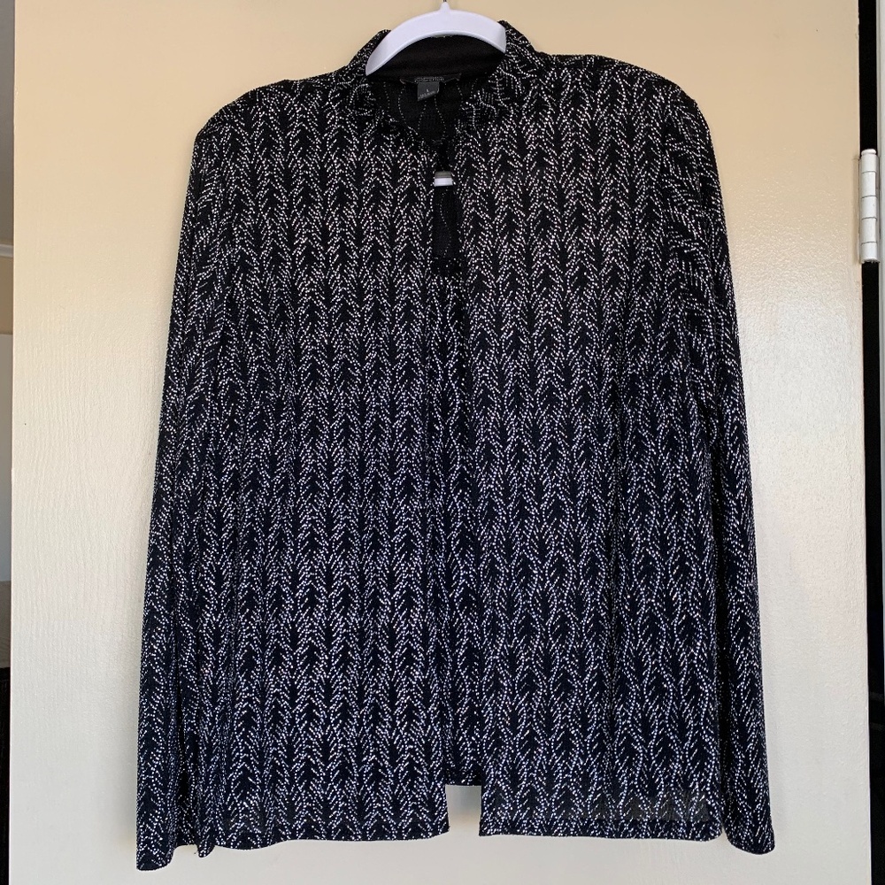 Dressbarn Collection Black Knit  Sequins Tank Top Blazer Cardigan Sz.L Set